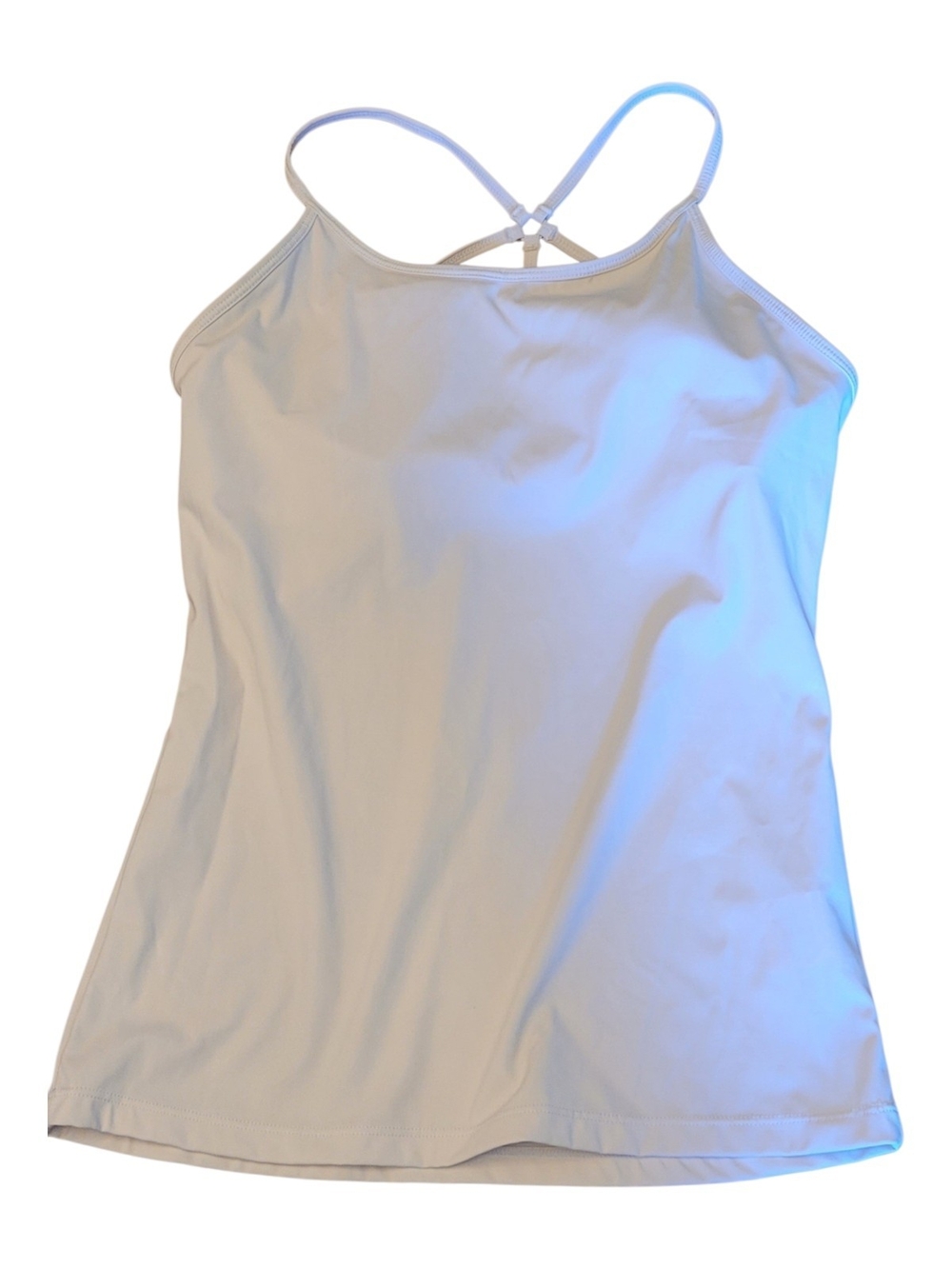 Women’s White Strappy Yoga Top with Crossed Back